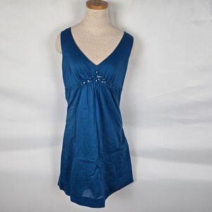 Ann Taylor Loft Dress Women's 8P Blue Sleeveless Fit & Flare Elegant Knee NWT